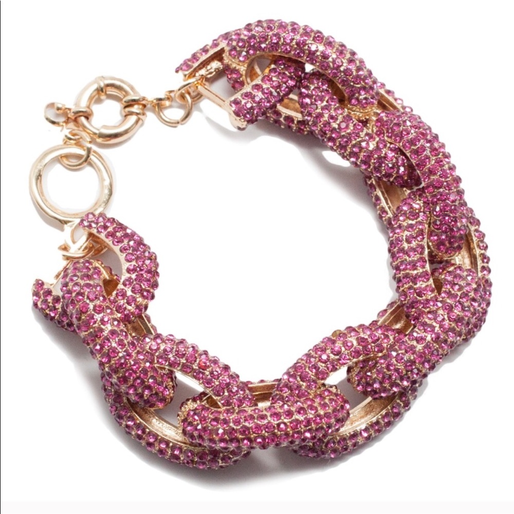 Pink Crystal Link Bracelet